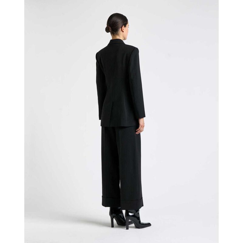 Cue Acetate Pinstripe Curved Hem Blazer image number 1